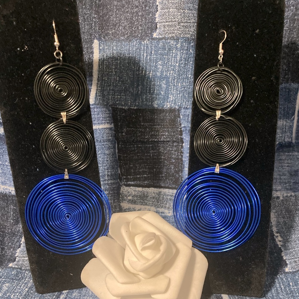 Black & Deja blue earrings